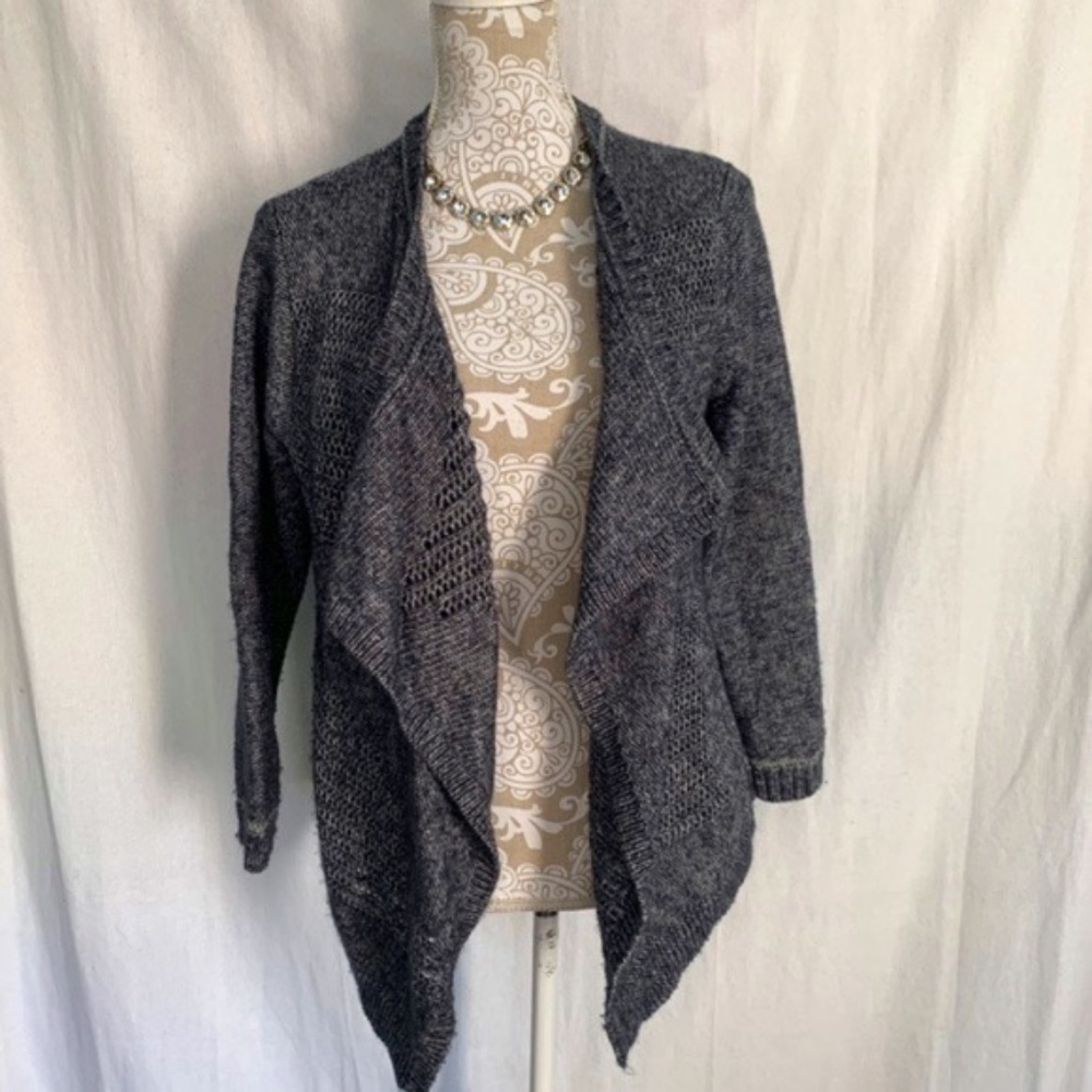 Lucky Brand / Blue, White Waterfall Front Cardigan size medium aug1